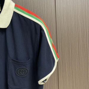 GUCCI COTTON JERSEY POLO SHIRT WITH WEB - X011