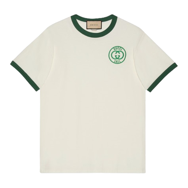 GUCCI COTTON JERSEY T-SHIRT WITH GUCCI EMBROIDERY - X012