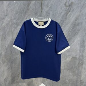 GUCCI COTTON JERSEY T-SHIRT WITH GUCCI EMBROIDERY - X013