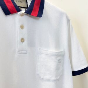 GUCCI COTTON PIQUET POLO WITH WEB COLLAR - X036