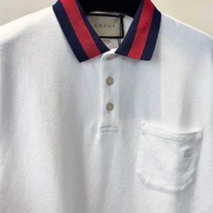 GUCCI COTTON PIQUET POLO WITH WEB COLLAR - X036