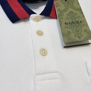 GUCCI COTTON PIQUET POLO WITH WEB COLLAR - X036