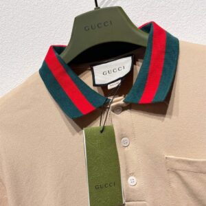 GUCCI COTTON PIQUET POLO WITH WEB COLLAR - X044