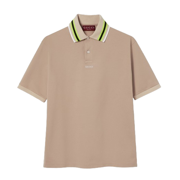 GUCCI COTTON POLO SHIRT WITH EMBROIDERY - X027