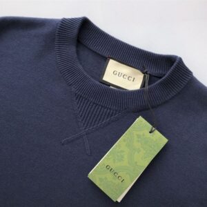 GUCCI COTTON WOOL WITH PATCH IN DARK BLUE - H022