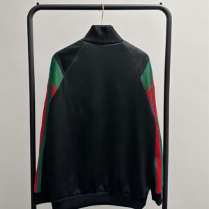 GUCCI DOUBLE G RED AND GREEN STRIPED WEB JACKET - CA027