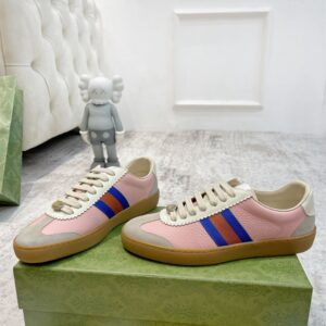 GUCCI G74 WEB LEATHER SNEAKERS - G048