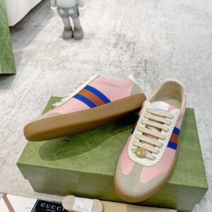 GUCCI G74 WEB LEATHER SNEAKERS - G048