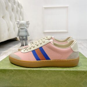 GUCCI G74 WEB LEATHER SNEAKERS - G048