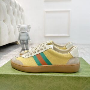 GUCCI G74 WEB LEATHER SNEAKERS - G049