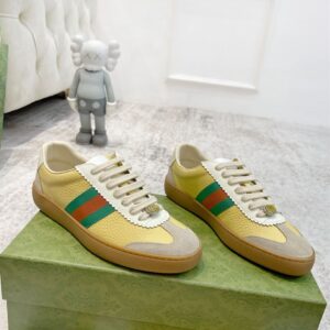 GUCCI G74 WEB LEATHER SNEAKERS - G049