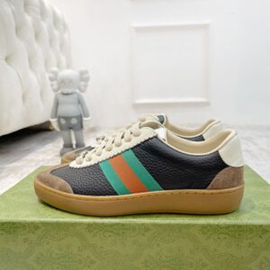 GUCCI G74 WEB LEATHER SNEAKERS - G050