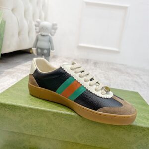 GUCCI G74 WEB LEATHER SNEAKERS - G050