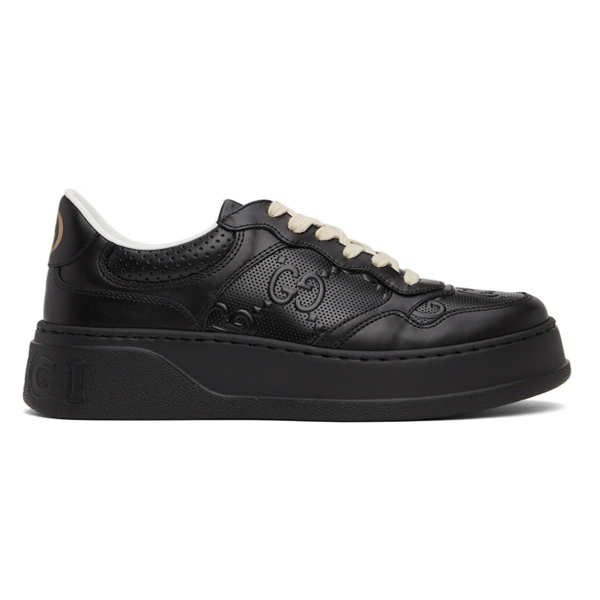 GUCCI GG EMBOSSED SNEAKERS BLACK - G055