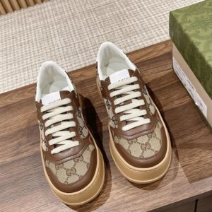 GUCCI GG EMBOSSED SNEAKERS BROWN - G104