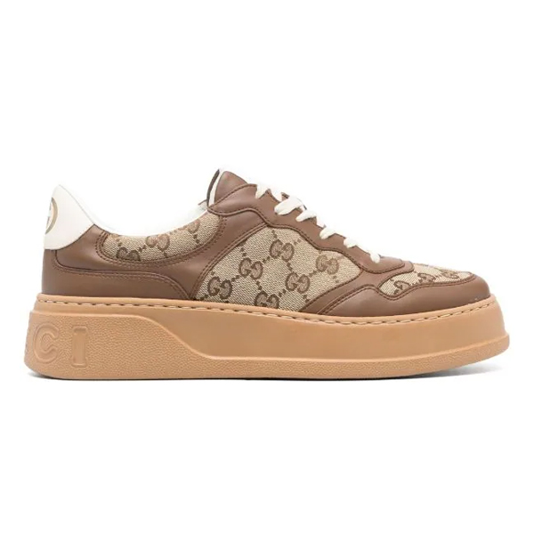 GUCCI GG EMBOSSED SNEAKERS BROWN - G104