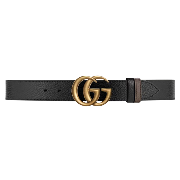 GUCCI GG MARMONT REVERSIBLE BELT BLACK AND BROWN LEATHER - AB024