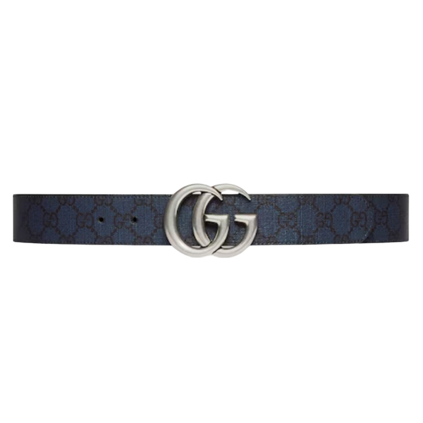 GUCCI GG MARMONT REVERSIBLE BELT BLUE AND DARK BLUE GG SUPREME - AB007