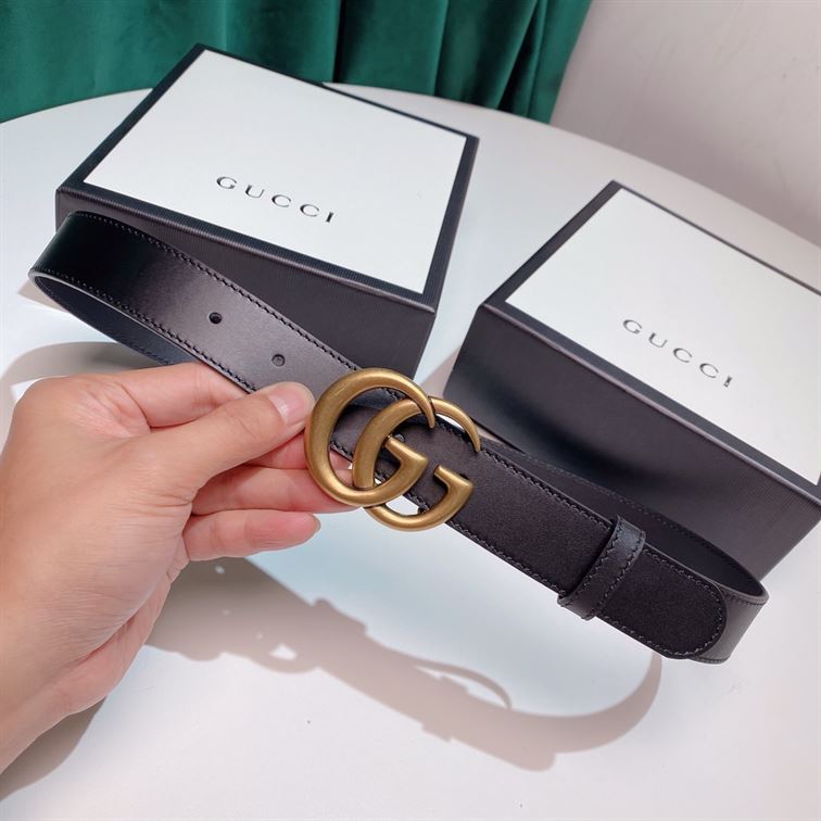 GUCCI GG MARMONT THIN BELT BLACK LEATHER - AB011