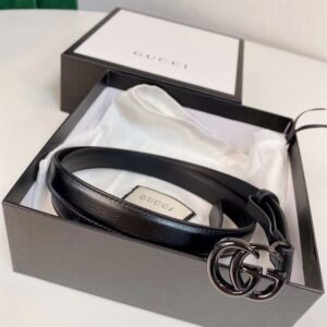 GUCCI GG MARMONT THIN BELT BLACK LEATHER - AB016