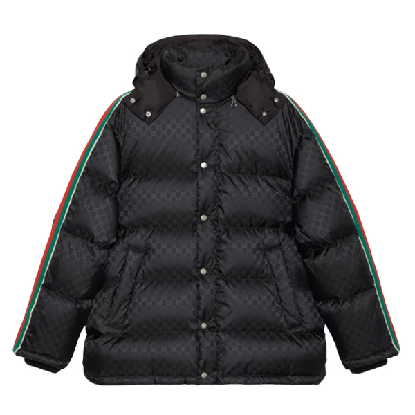 GUCCI GG NYLON JACQUARD JACKET WITH WEB - CA019