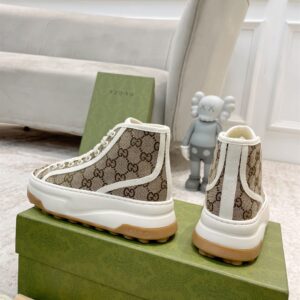 GUCCI GG ORIGINAL CANVAS BEIGE EBONY HIGH-TOP SNEAKERS - G065