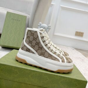 GUCCI GG ORIGINAL CANVAS BEIGE EBONY HIGH-TOP SNEAKERS - G065