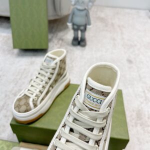 GUCCI GG ORIGINAL CANVAS BEIGE EBONY HIGH-TOP SNEAKERS - G065