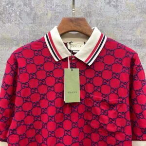 GUCCI GG STRETCH COTTON POLO RED - X003