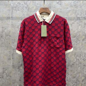 GUCCI GG STRETCH COTTON POLO RED - X003