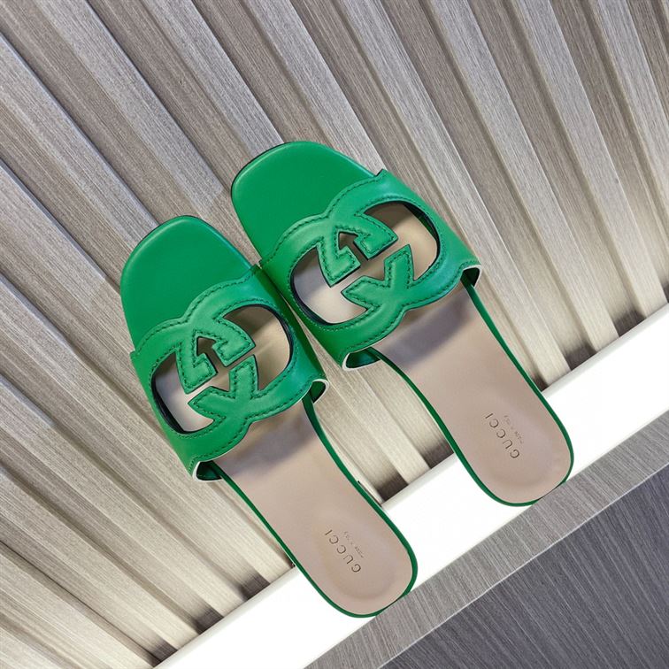 GUCCI INTERLOCKING G CUT-OUT SLIDE SANDAL - Q021