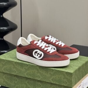 GUCCI INTERLOCKING G SNEAKER BORDEAUX SUEDE - G038