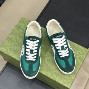 GUCCI INTERLOCKING G SNEAKER GREEN SUEDE - G040