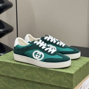 GUCCI INTERLOCKING G SNEAKER GREEN SUEDE - G040