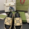 GUCCI MONOGRAM PLATFORM ROUND TOE RUBBER SOLE - Q081