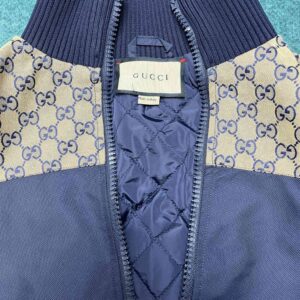 GUCCI NYLON CANVAS ZIP JACKET WITH GG - CA020