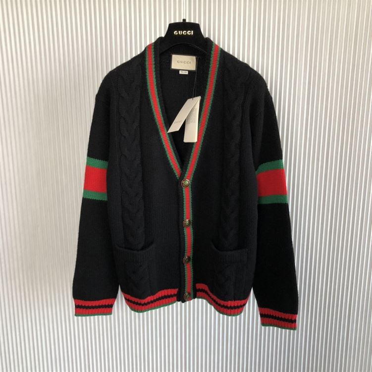 GUCCI OVERSIZE CABLE KNIT CARDIGAN - H007