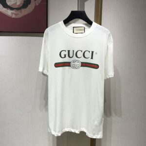 GUCCI OVERSIZE WASHED T-SHIRT WITH GUCCI LOGO - X048