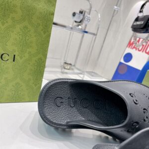 GUCCI PLATFORM PERFORATED G SANDAL - Q076