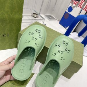 GUCCI PLATFORM PERFORATED G SANDAL - Q077