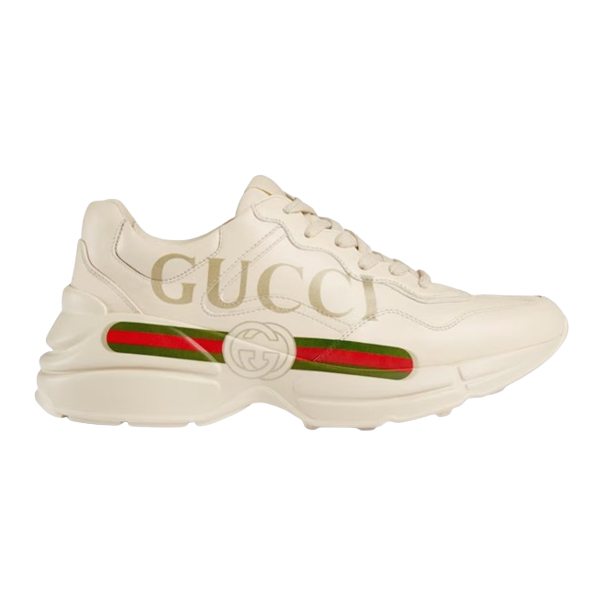 GUCCI RHYTON GUCCI LOGO LEATHER SNEAKER - G111