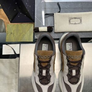 GUCCI RUN SNEAKER LIGHT GREY BROWN - G089