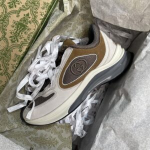 GUCCI RUN SNEAKER LIGHT GREY BROWN - G089