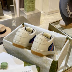 GUCCI SCREENER GG CANVAS DENIM IVORY SNEAKERS - G072