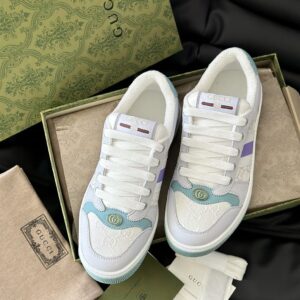 GUCCI SCREENER LOW-TOP SNEAKERS LIGHT BLUE AND WHITE - G033