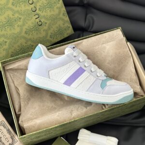 GUCCI SCREENER LOW-TOP SNEAKERS LIGHT BLUE AND WHITE - G033