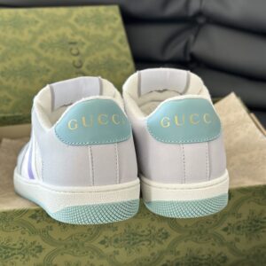 GUCCI SCREENER LOW-TOP SNEAKERS LIGHT BLUE AND WHITE - G033