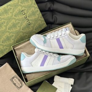 GUCCI SCREENER LOW-TOP SNEAKERS LIGHT BLUE AND WHITE - G033