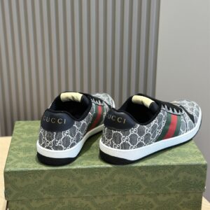 GUCCI SCREENER SNEAKER BLACK AND GREY GG SUPREME CANVAS - G060