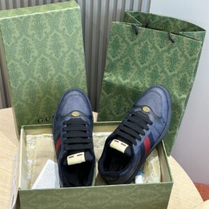 GUCCI SCREENER SNEAKER BLUE AND DARK BLUE GG SUPREME CANVAS - G059